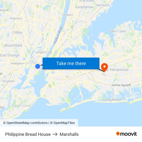 Philippine Bread House to Marshalls map