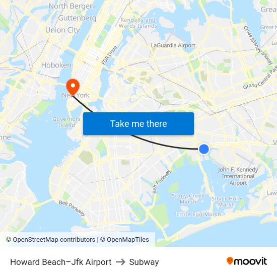 Howard Beach-Jfk Airport to Subway map