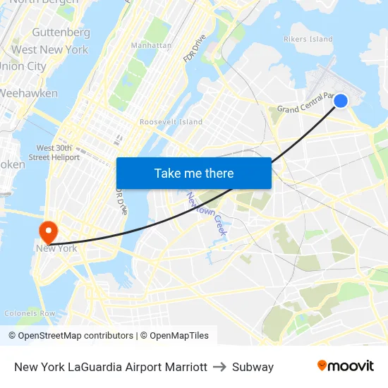 New York LaGuardia Airport Marriott to Subway map
