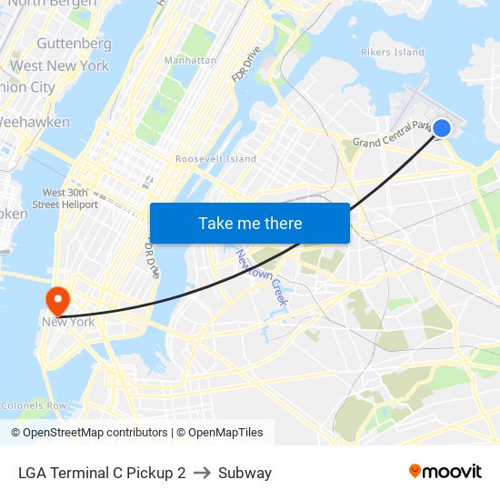 LGA Terminal C Pickup 2 to Subway map