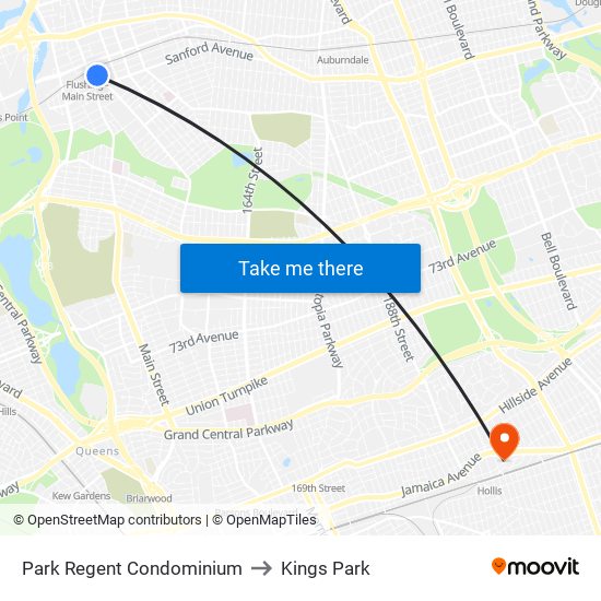 Park Regent Condominium to Kings Park map