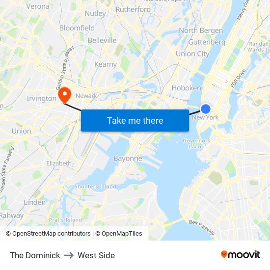 The Dominick to West Side map