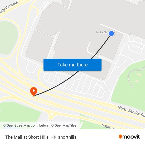 The Mall at Short Hills to shorthills map