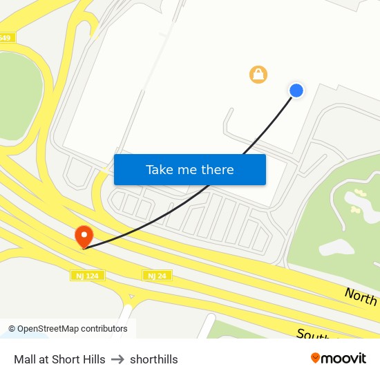 Mall at Short Hills to shorthills map