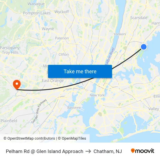 Pelham Rd @ Glen Island Approach to Chatham, NJ map
