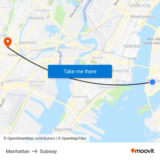 Manhattan to Subway map