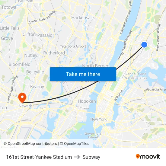 161st Street-Yankee Stadium to Subway map