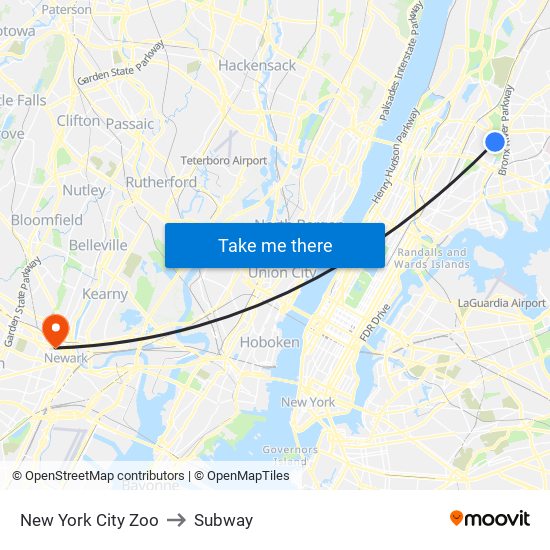 New York City Zoo to Subway map
