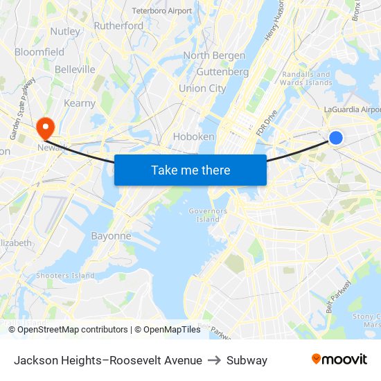 Jackson Heights–Roosevelt Avenue to Subway map