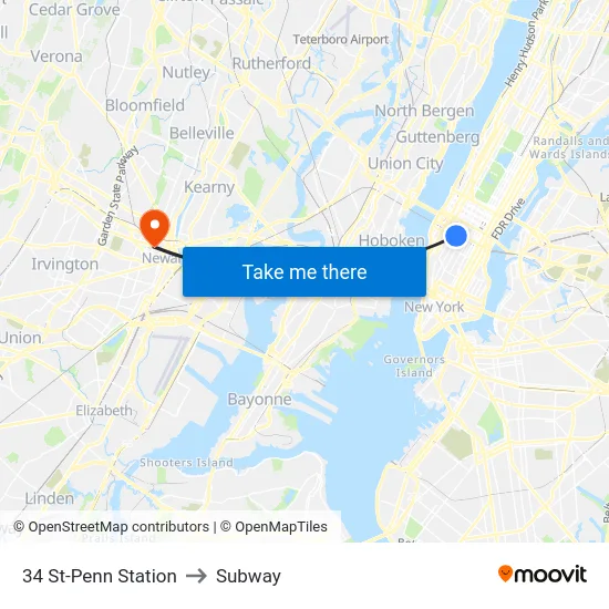 34 St-Penn Station to Subway map
