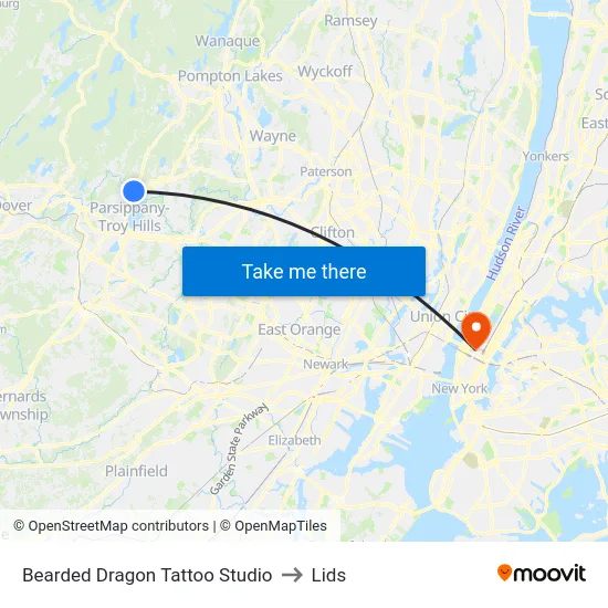 Bearded Dragon Tattoo Studio to Lids map