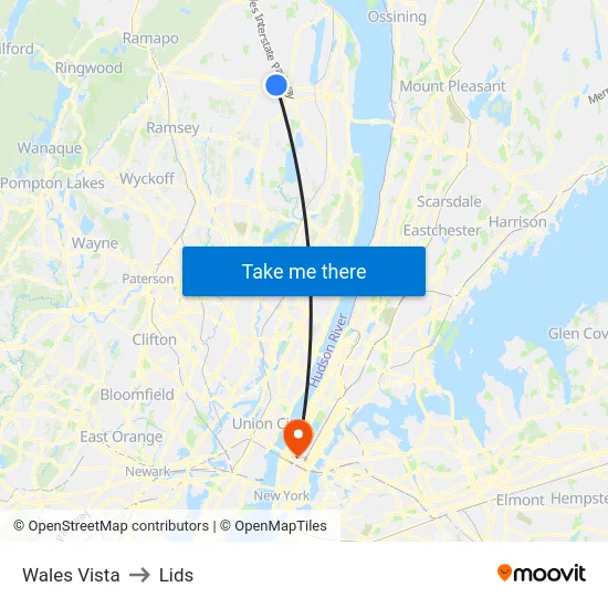 Wales Vista to Lids map