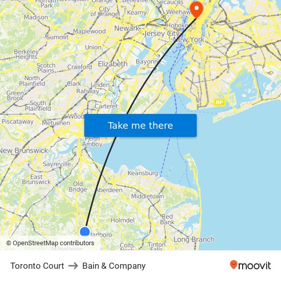 Toronto Court to Bain & Company map