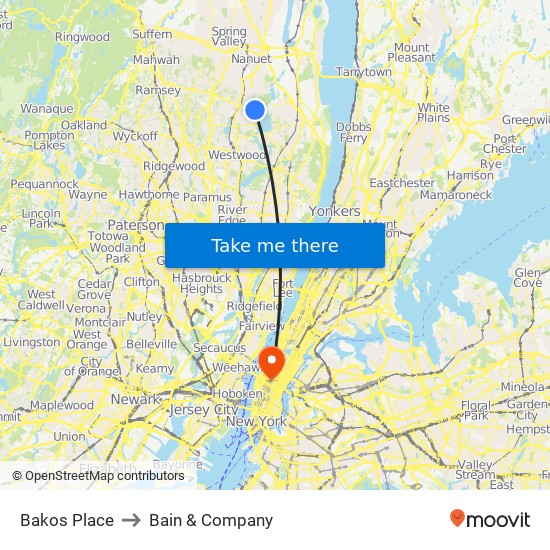 Bakos Place to Bain & Company map