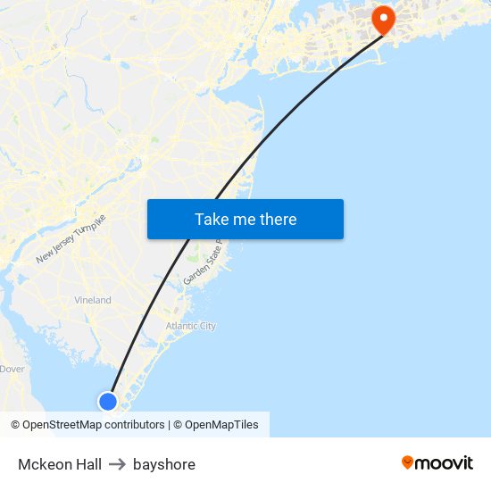 Mckeon Hall to bayshore map