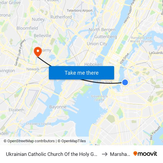 Ukrainian Catholic Church Of the Holy Ghost to Marshalls map