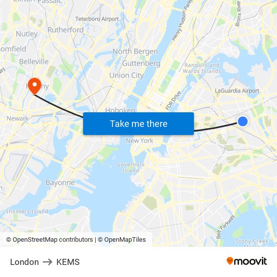 London to KEMS map