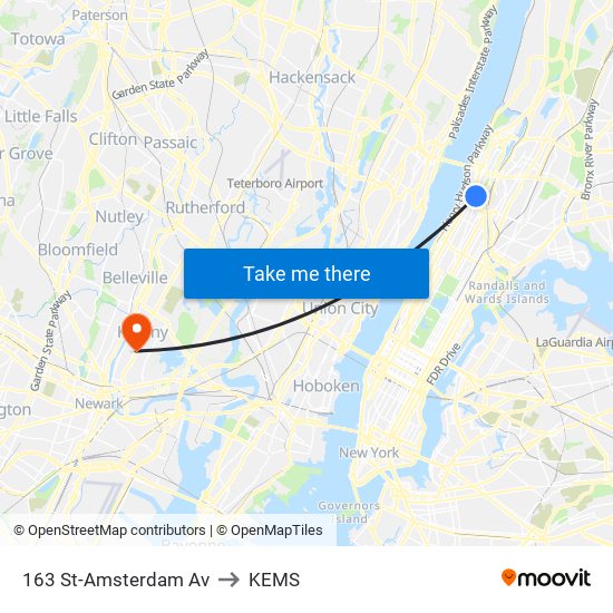 163 St-Amsterdam Av to KEMS map