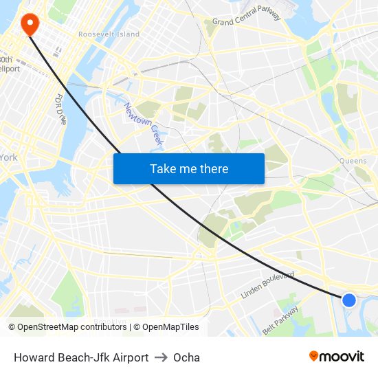 Howard Beach-Jfk Airport to Ocha map