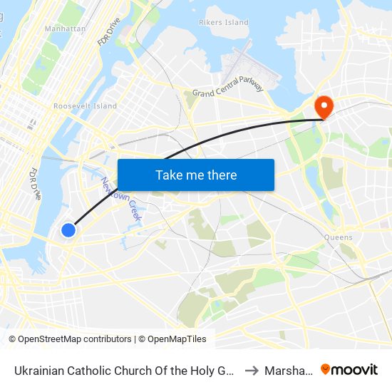Ukrainian Catholic Church Of the Holy Ghost to Marshalls map