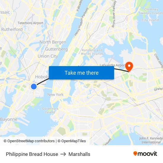 Philippine Bread House to Marshalls map