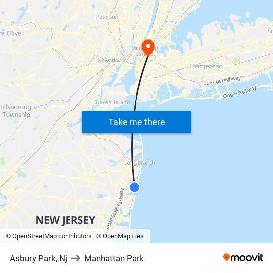 Asbury Park Nj to Manhattan Park with public transportation