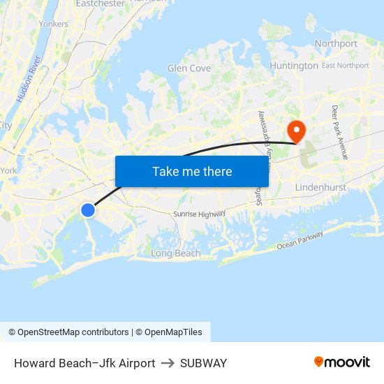 Howard Beach-Jfk Airport to SUBWAY map