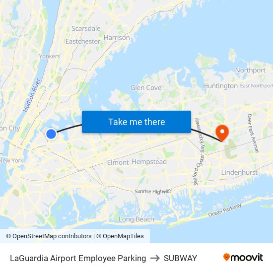 LaGuardia Airport Employee Parking to SUBWAY map