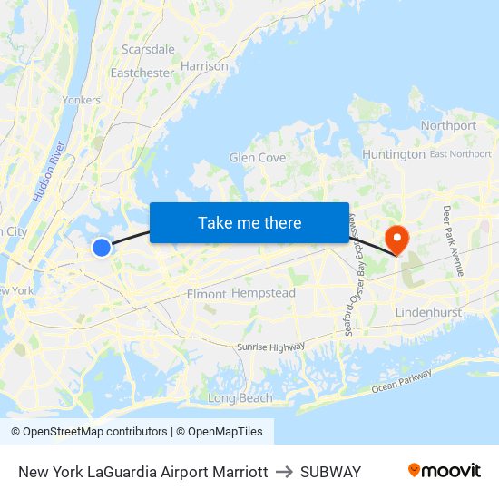 New York LaGuardia Airport Marriott to SUBWAY map