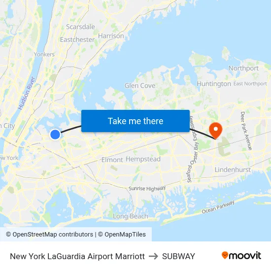 New York LaGuardia Airport Marriott to SUBWAY map