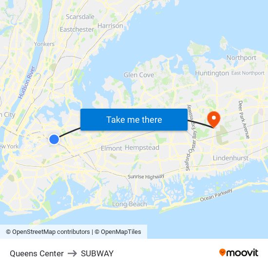 Queens Center to SUBWAY map