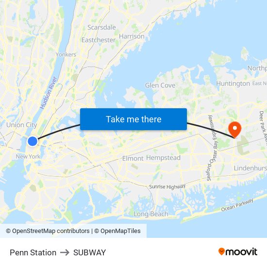 Penn Station to SUBWAY map