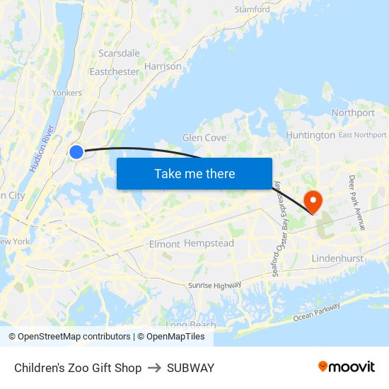 Children's Zoo Gift Shop to SUBWAY map