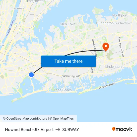 Howard Beach-Jfk Airport to SUBWAY map