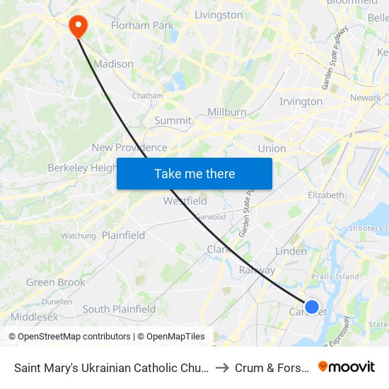 Saint Mary's Ukrainian Catholic Church to Crum & Forster map