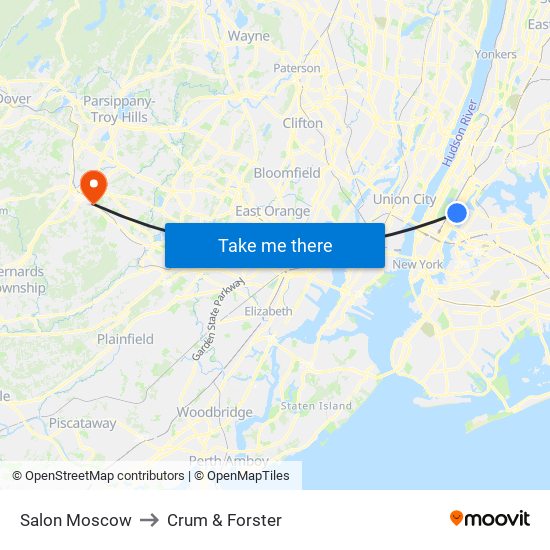 Salon Moscow to Crum & Forster map