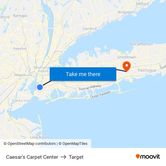 Caesar's Carpet Center to Target map