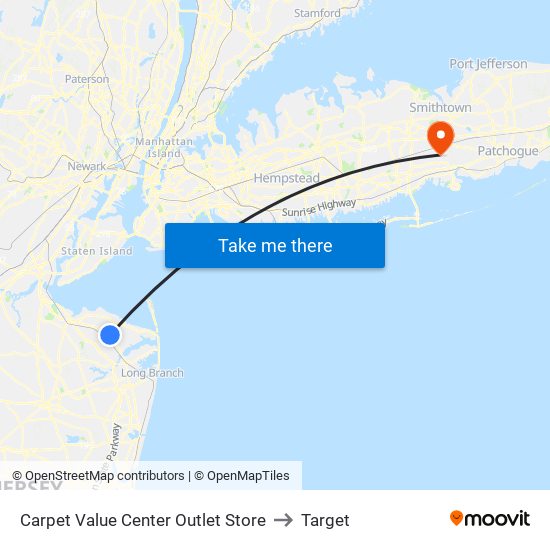 Carpet Value Center Outlet Store to Target map