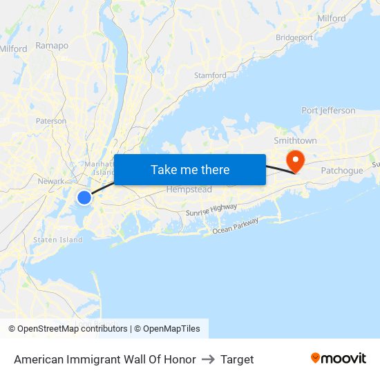 American Immigrant Wall Of Honor to Target map