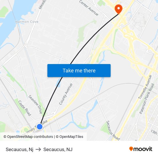 Secaucus, Nj to Secaucus, NJ map