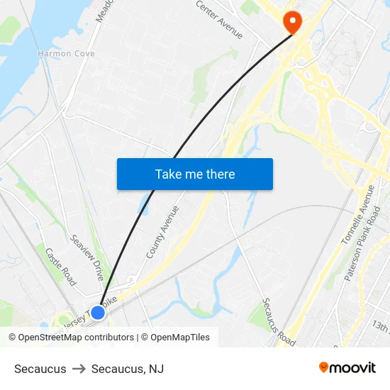Secaucus to Secaucus, NJ map