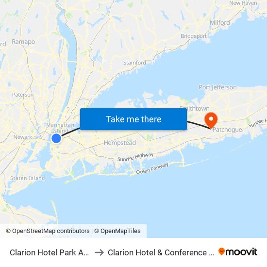 Clarion Hotel Park Avenue to Clarion Hotel & Conference Center map