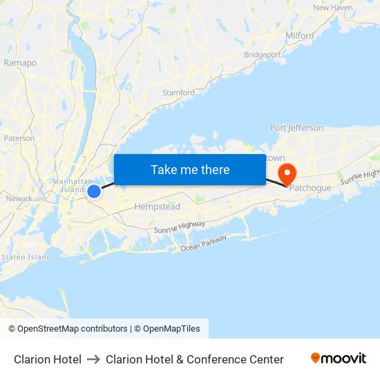 Clarion Hotel to Clarion Hotel & Conference Center map