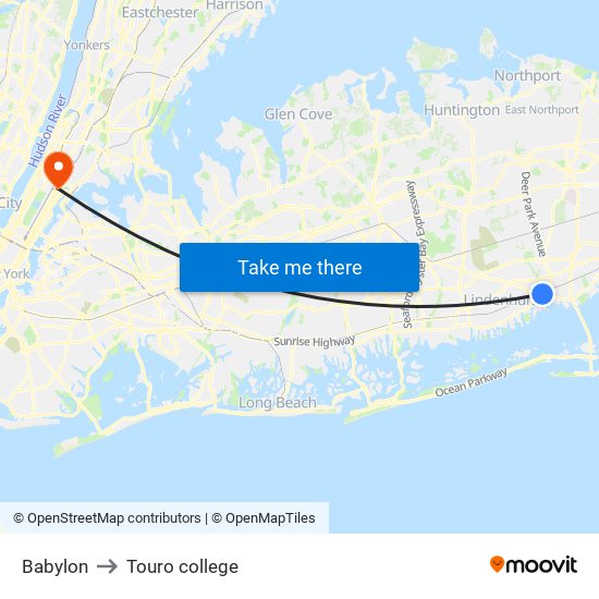 Babylon to Touro college map