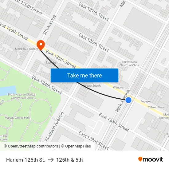 Harlem-125th St. to 125th & 5th map