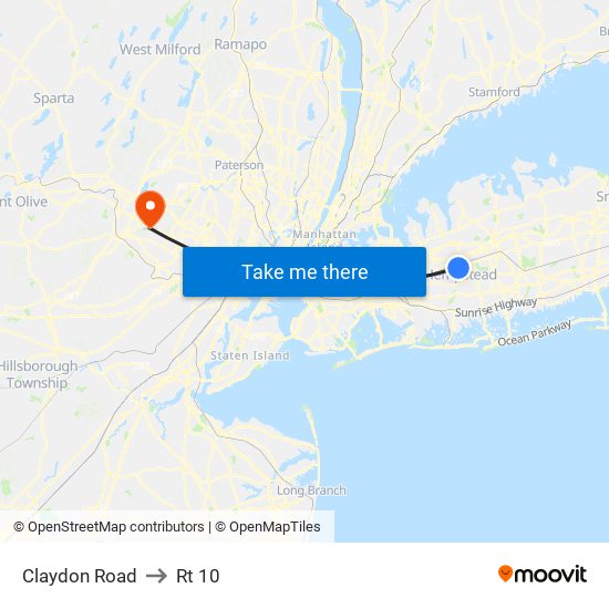 Claydon Road to Rt 10 map