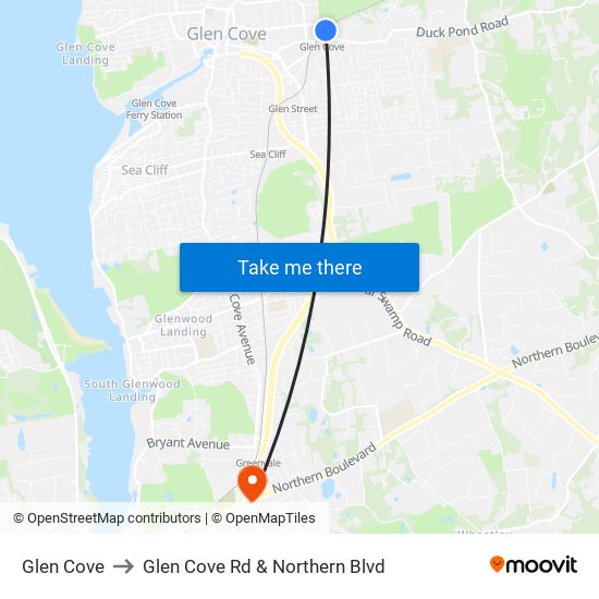 Glen Cove to Glen Cove Rd & Northern Blvd map