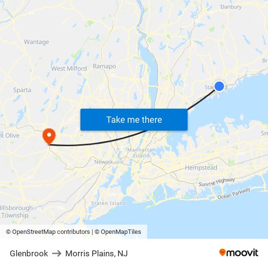 Glenbrook to Morris Plains, NJ map