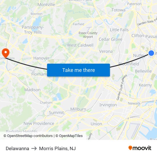 Delawanna to Morris Plains, NJ map
