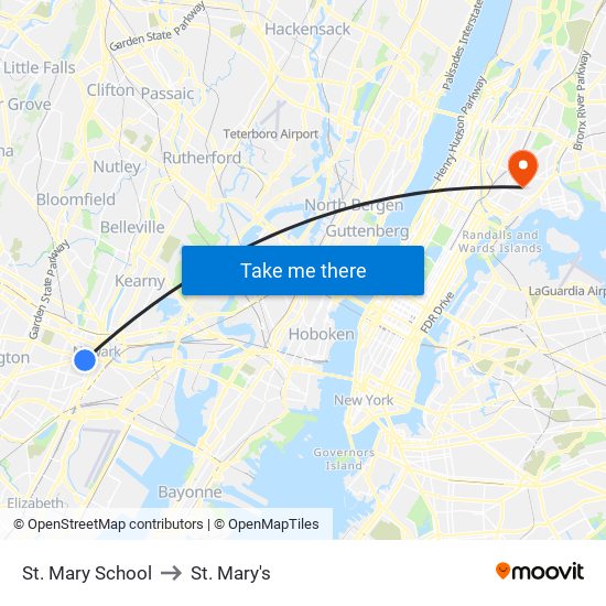 St. Mary School to St. Mary's map